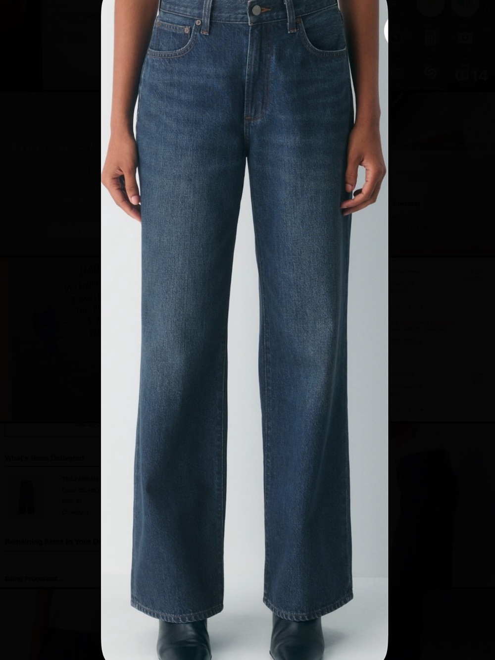 Aritzia Farrah high rise wide leg Jean regular length
